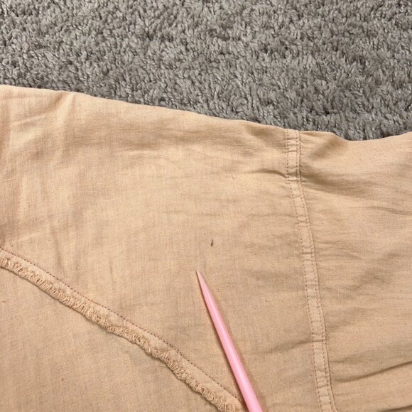 We The Free Shirt Womens Small Beige Keep it Simple Linen Flowy Oversized Coast - Picture 10 of 14